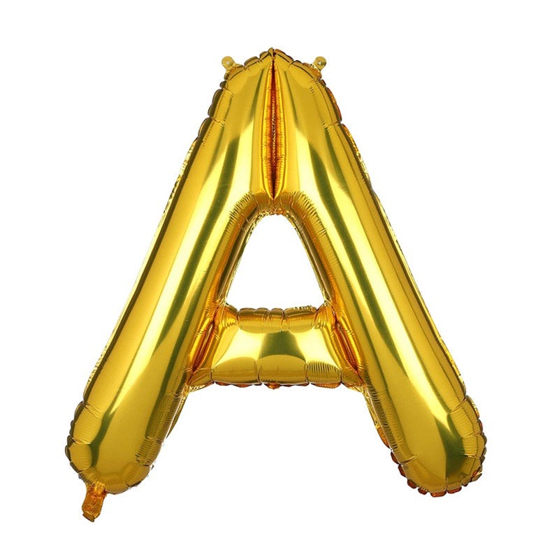 Pekanbaru HR-BALON FOIL GOLD HURUF ±40cm Ballon Foil Abjad Alphabet Polos Balon Huruf Satuan ± 40 Cm Murah
