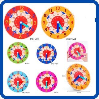Pekanbaru Mainan Pengenalan Belajar Jam Anak Montessori Clock Toys