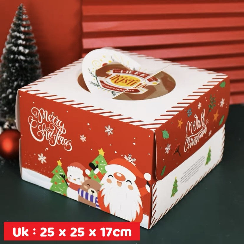 Pekanbaru Christmas Cake Box / Kotak Kue Natal Handle Berbagai Ukuran