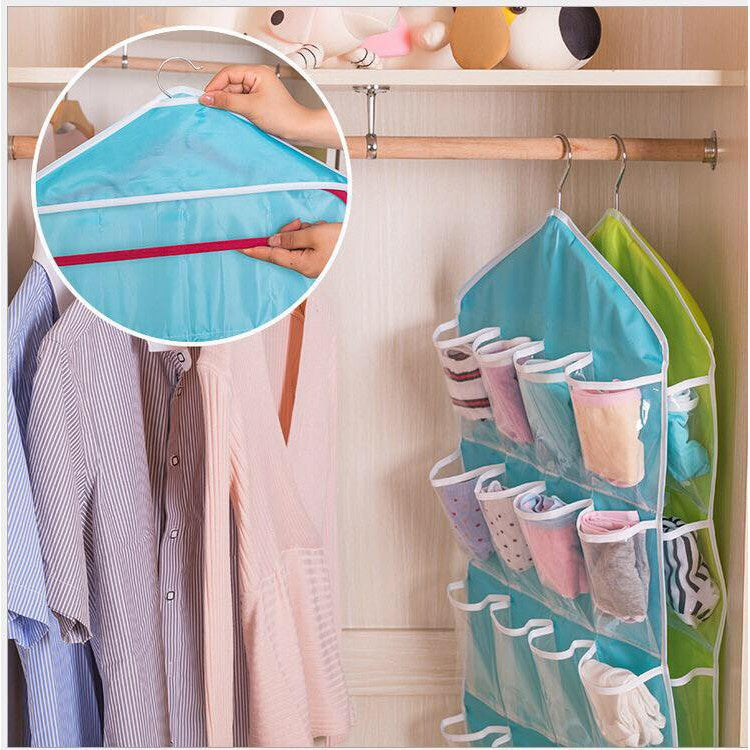 Pekanbaru Pouch Hanging Organizer 16 Sekat Korean Set Tempat Celana Dalam Gantung