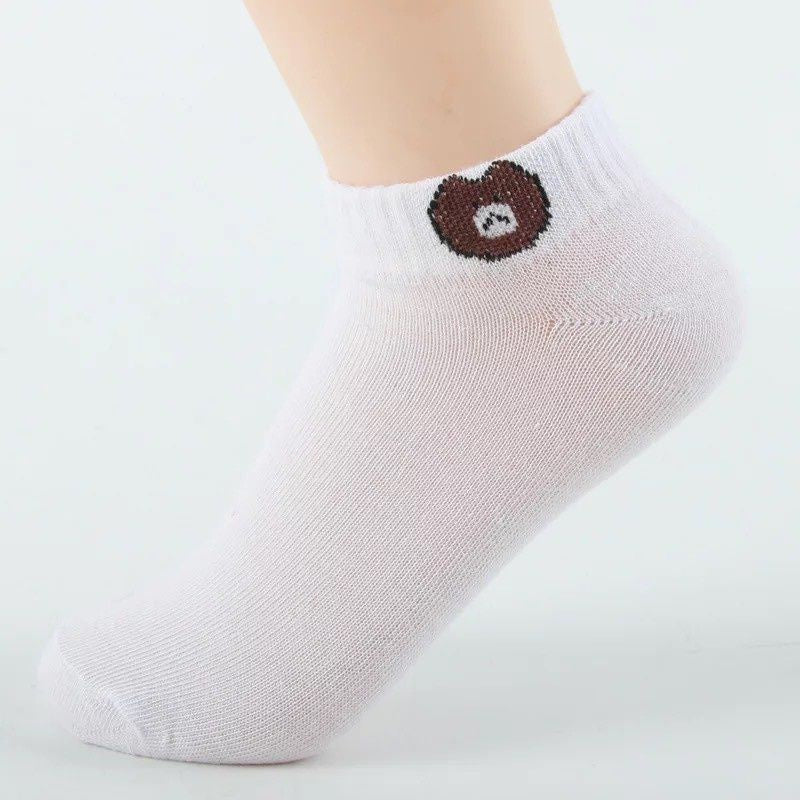 Pekanbaru Kaos Kaki Beruang Coklat / Kaos Kaki Ankle Cute / Short Socks / Kaos