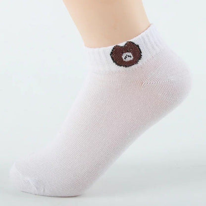 Pekanbaru Kaos Kaki Beruang Coklat / Kaos Kaki Ankle Cute / Short Socks / Kaos
