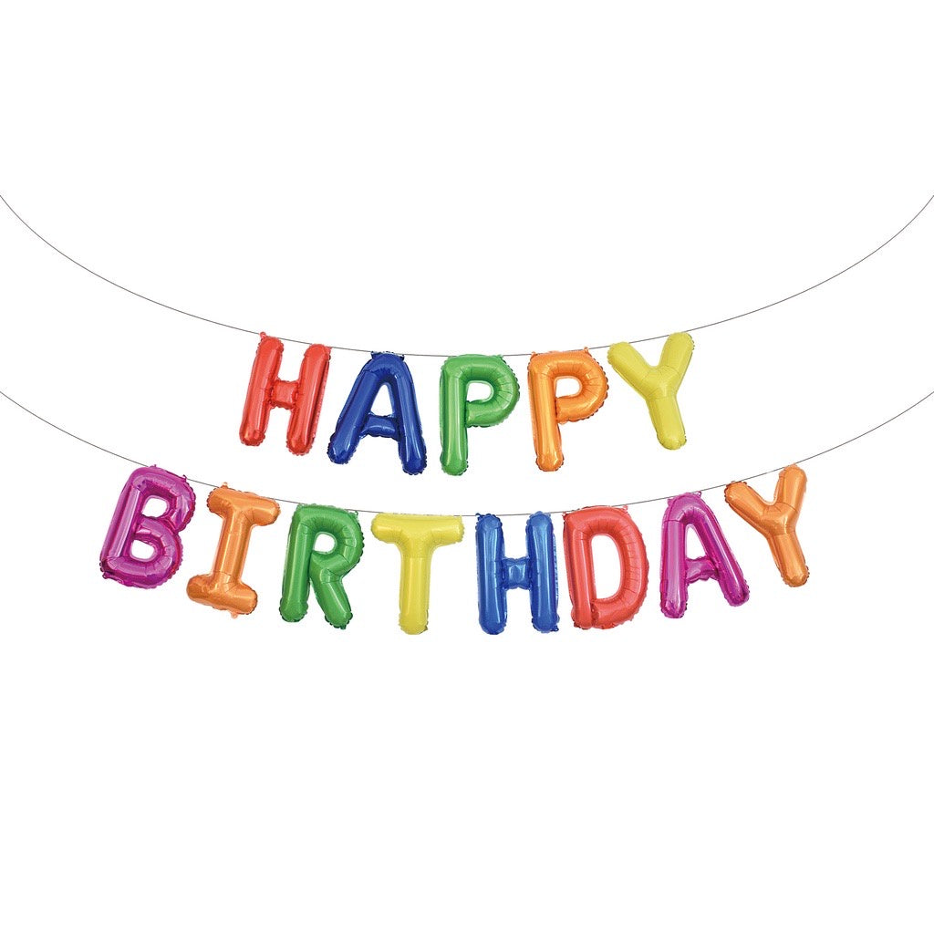 Pekanbaru HR-PAKET BALON HAPPY BIRTHDAY Warna Warni 1 Set Balon Foil Rainbow 34 Cm Balon Ulang Tahun  Murah
