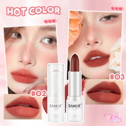 Pekanbaru Saniye Velvet Matte Lipstick Ice Cube Es Batu Transparan Fashion Makeup
