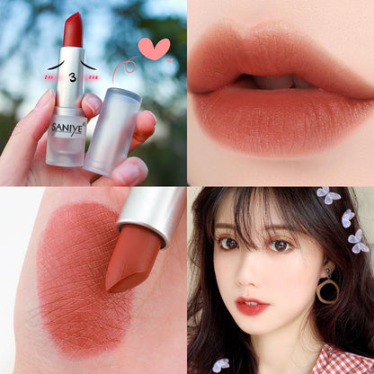 Pekanbaru Saniye Velvet Matte Lipstick Ice Cube Es Batu Transparan Fashion Makeup