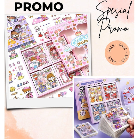 Pekanbaru MOMO Stiker 100 Lembar Stiker Motif Kartun Korea Lucu Anti Air Dekorasi Handbook Scrapbook DIY MURAH