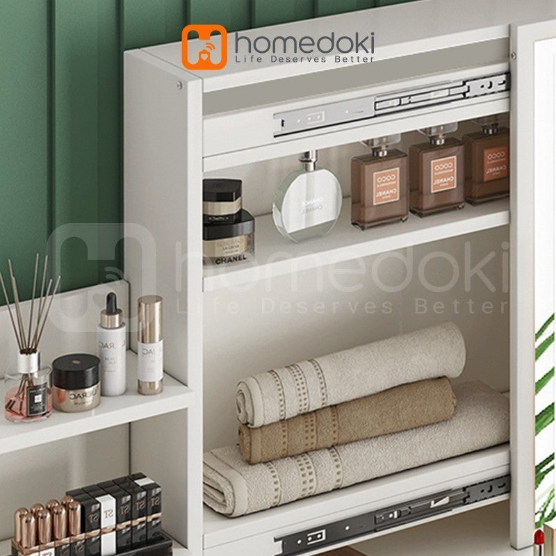 Pekanbaru Homedoki Meja Rias Led/ Meja Rias Aesthetic /Meja Rias Lampu/Meja Rias Minimalis/Meja Rias Sliding/Meja Make Up