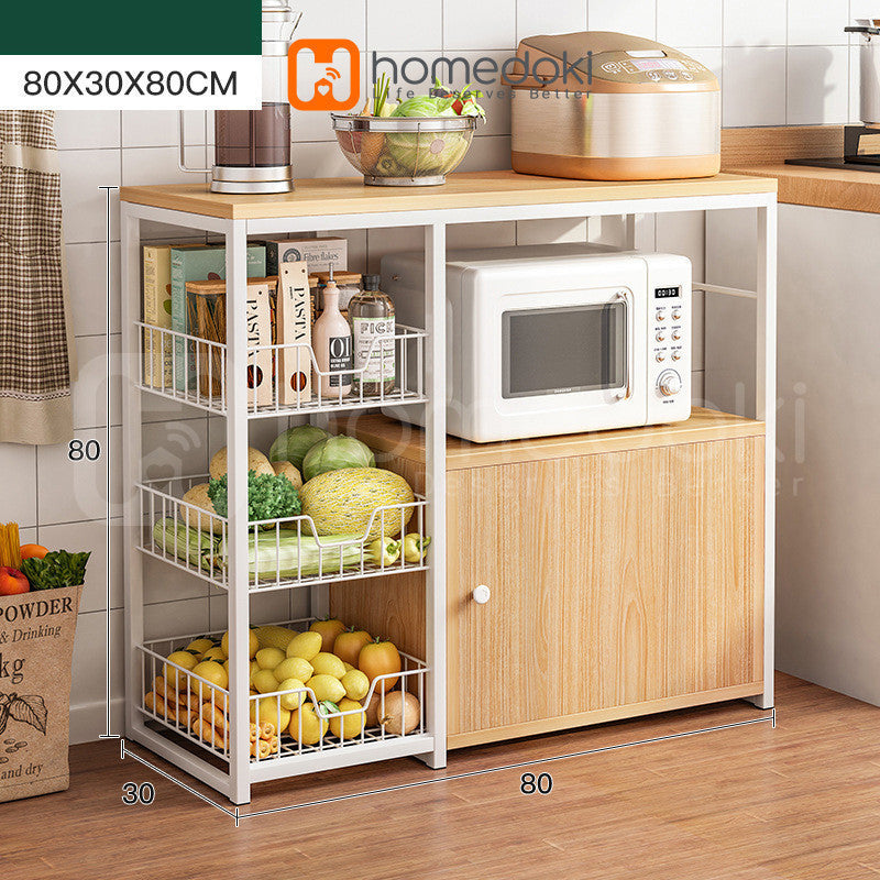 Pekanbaru Homedoki Rak/ Dapur Susun Minimalis Rak /Oven Microwave Bumbu Dapur/ Serbaguna Minimalis/ Kayu Serbaguna Rak