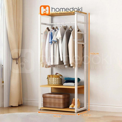 Pekanbaru Homedoki Rak Baju Gantung / Stand Hanger / Rak Baju / Rak Pakaian / Rak Gantung Baju Kayu