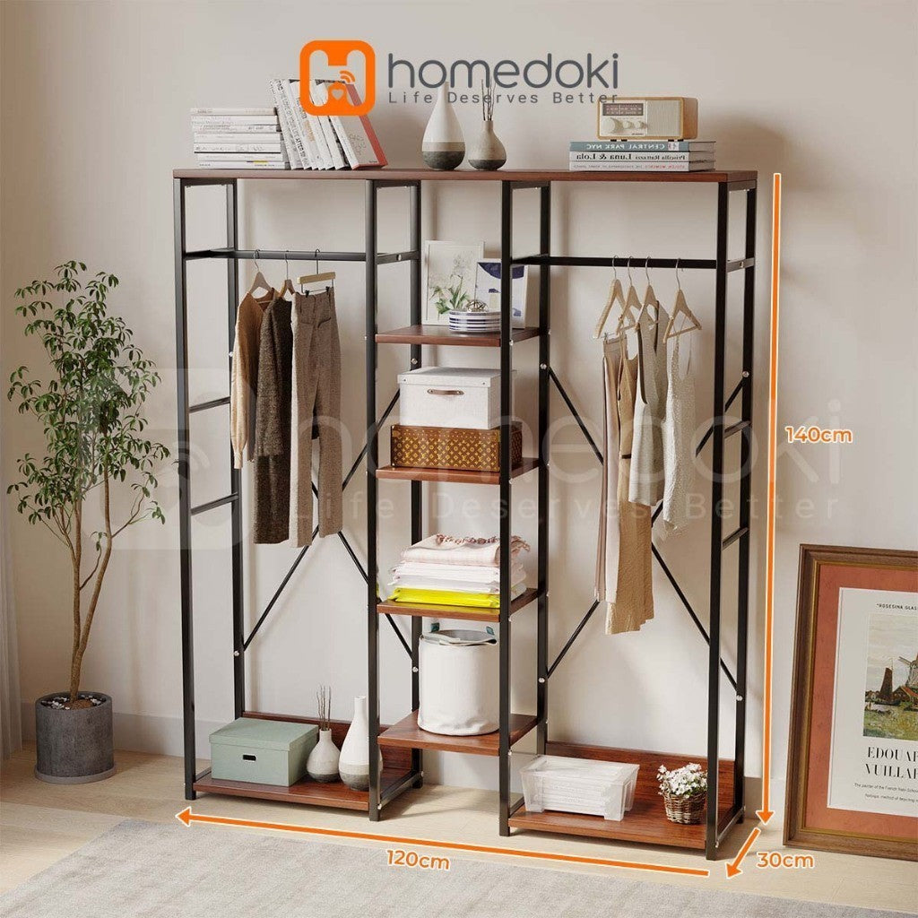 Pekanbaru Homedoki Rak Baju Gantung / Stand Hanger / Rak Baju / Rak Pakaian / Rak Gantung Baju Kayu