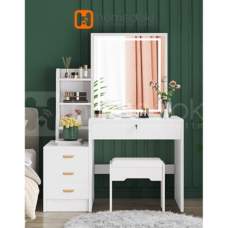 Pekanbaru Homedoki Meja Rias Led/ Meja Rias Aesthetic /Meja Rias Lampu/Meja Rias Minimalis/Meja Rias Sliding/Meja Make Up