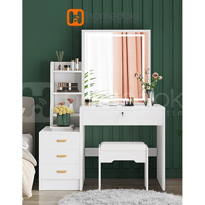 Pekanbaru Homedoki Meja Rias Led/ Meja Rias Aesthetic /Meja Rias Lampu/Meja Rias Minimalis/Meja Rias Sliding/Meja Make Up