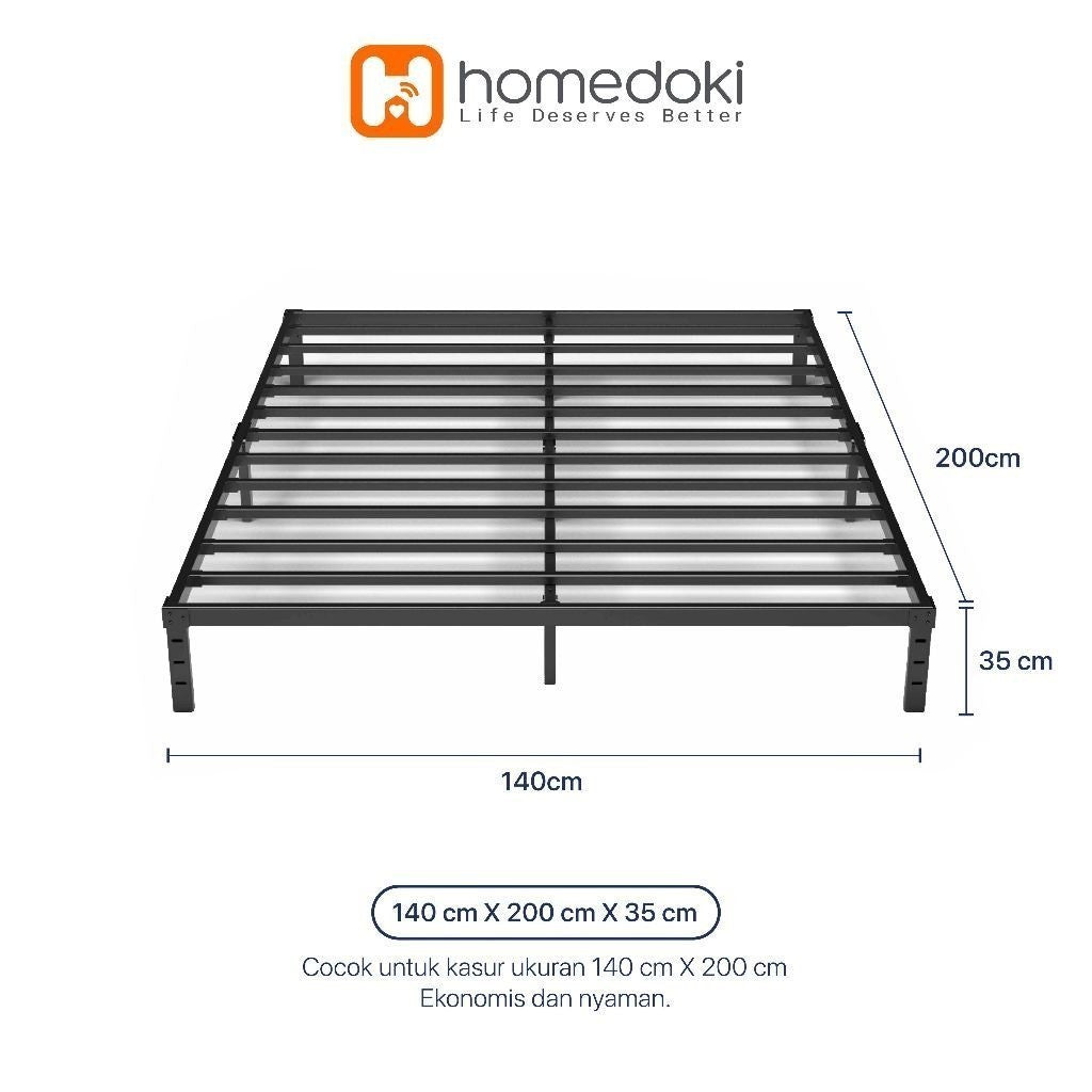 Pekanbaru Homedoki Basicbed / Dipan Tempat Tidur / Yelena Ranjang Tidur / Divan Dipan Tempat Tidur / Kai Ranjang Besi Industrial Bed In A Box