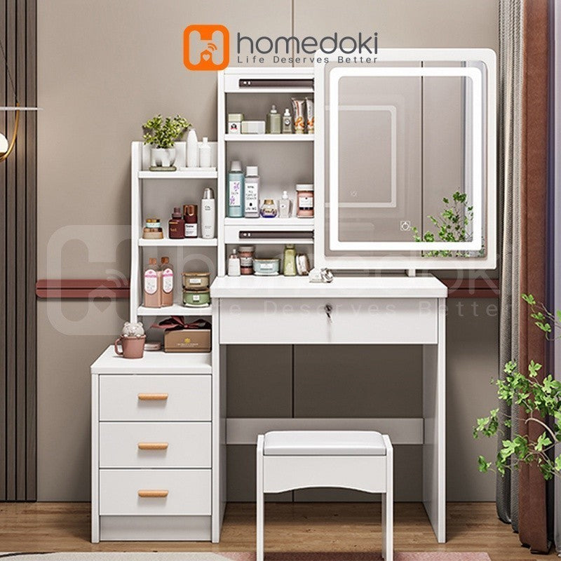 Pekanbaru Homedoki Meja Rias Led/ Meja Rias Aesthetic /Meja Rias Lampu/Meja Rias Minimalis/Meja Rias Sliding/Meja Make Up
