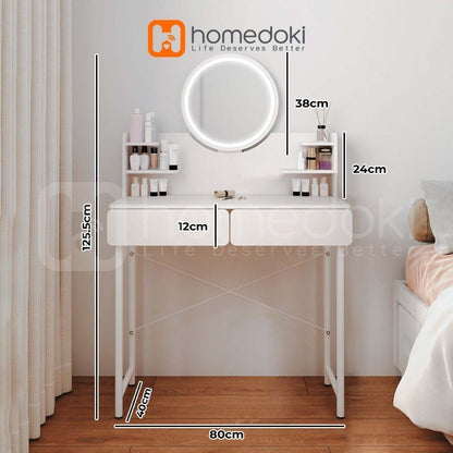Pekanbaru Homedoki Meja Rias Minimalis/Meja Rias Led/Meja Rias Lampu/Meja Rias Aesthetic/Meja Rias Sliding/Meja Make Up