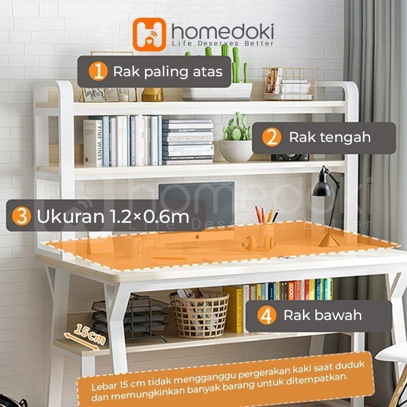 Pekanbaru Homedoki Meja Belajar / Meja Komputer / Meja Kerja / Meja Belajar Minimalis Kayu / Meja Kerja Murah / Meja Belajar Anak