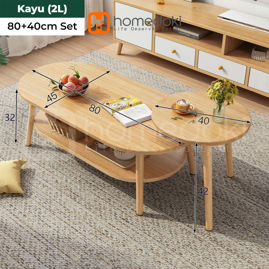 Pekanbaru Homedoki Meja Tamu Minimalis / Meja Kopi / Coffee Table / Meja Kayu / Meja Makan