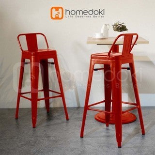 Pekanbaru Homedoki  Kursi Bar Besi/Kursi Makan/ Kursi Persegi Tinggi / Kursi Outdoor