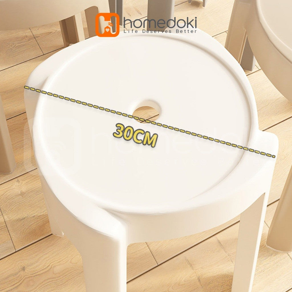 Pekanbaru Homedoki  Kursi Makan / Kursi Plastik / Kursi Bulat Minimalis / Kursi Makan Minimalis