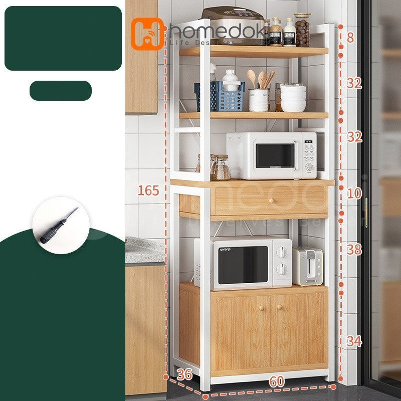 Pekanbaru Homedoki Rak/ Dapur Susun Minimalis Rak /Oven Microwave Bumbu Dapur/ Serbaguna Minimalis/ Kayu Serbaguna Rak