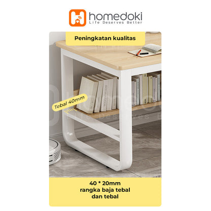 Pekanbaru Homedoki Meja Kantor/Meja Komputer/Meja Kantor Dengan Laci/Meja Kerja Minimalis/120Cm Meja Belajar