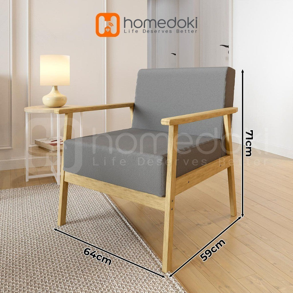 Pekanbaru Homedoki Sofa Untuk 2 Orang/ Sofa Minimalis Modern / Sofa Kain Nordik/ Ruang Tamu Apartemen Kecil Sofa Kayu Solid