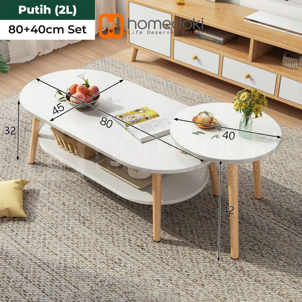 Pekanbaru Homedoki Meja Tamu / Coffee Table / Meja Kopi / Meja Coffee Minimalis / Meja Tamu Minimalis Modern / Meja Minimalis
