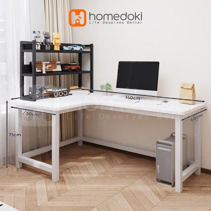 Pekanbaru Homedoki Meja Gaming / L Shaped Meja / Meja Komputer Serat Karbon / Meja Laptop / Meja Komputer Minimalis / Meja Kantor /  Meja Kantor Serbaguna / Meja Kerja / Meja Belajar