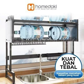 Pekanbaru Homedoki Rak Piring Wastafel / Rak Wastafel Dapur / Rak Di Atas Wastafel / Rak Piring Besi Dapur / Rak Penyimpanan Piring