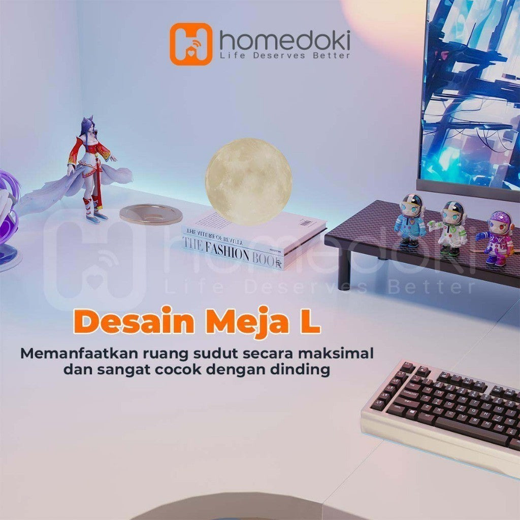 Pekanbaru Homedoki Meja Gaming / L Shaped Meja / Meja Komputer Serat Karbon / Meja Laptop / Meja Komputer Minimalis / Meja Kantor /  Meja Kantor Serbaguna / Meja Kerja / Meja Belajar