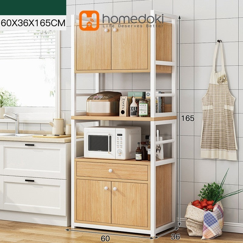 Pekanbaru Homedoki Rak/ Dapur Susun Minimalis Rak /Oven Microwave Bumbu Dapur/ Serbaguna Minimalis/ Kayu Serbaguna Rak