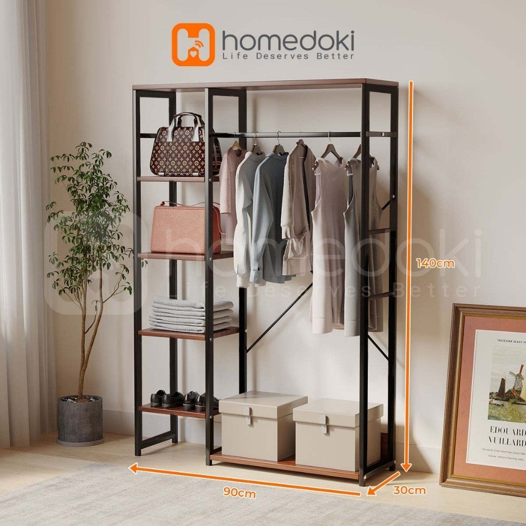 Pekanbaru Homedoki Rak Baju Gantung / Stand Hanger / Rak Baju / Rak Pakaian / Rak Gantung Baju Kayu
