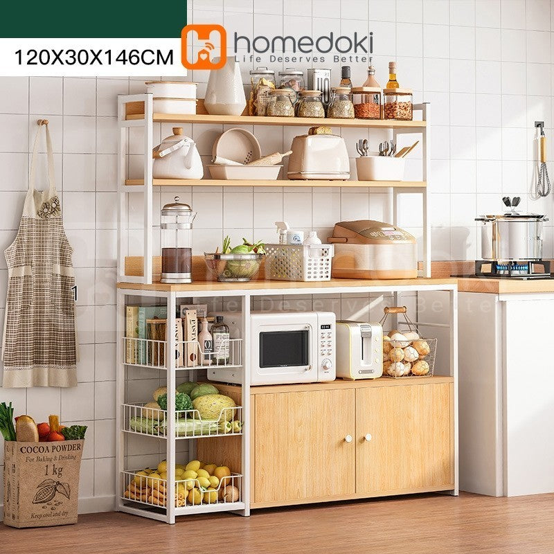 Pekanbaru Homedoki Rak/ Dapur Susun Minimalis Rak /Oven Microwave Bumbu Dapur/ Serbaguna Minimalis/ Kayu Serbaguna Rak