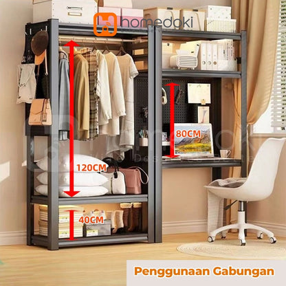 Pekanbaru Homedoki Rak Penyimpanan 5 Tingkat / 5 Susun Rak Gudang Serbaguna Rak/ Lemari Dapur Serbaguna