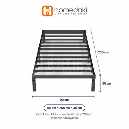 Pekanbaru Homedoki Basicbed / Dipan Tempat Tidur / Yelena Ranjang Tidur / Divan Dipan Tempat Tidur / Kai Ranjang Besi Industrial Bed In A Box