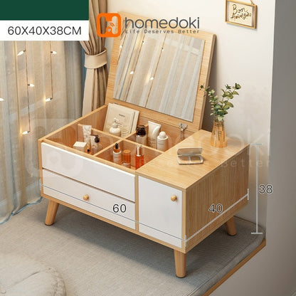 Pekanbaru Homedoki Meja Rias Minimalis/Meja Rias Led/Meja Rias Lampu/Meja Rias Aesthetic/Meja Rias Sliding/Meja Make Up