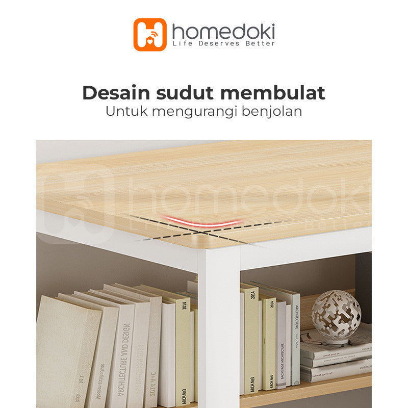Pekanbaru Homedoki Meja Kantor/Meja Komputer/Meja Kantor Dengan Laci/Meja Kerja Minimalis/120Cm Meja Belajar