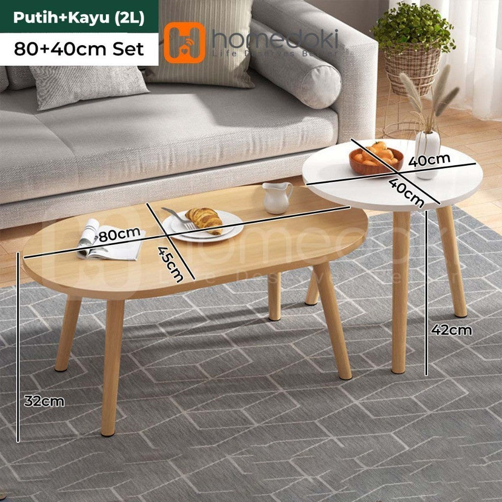 Pekanbaru Homedoki Meja Tamu Minimalis / Meja Kopi / Coffee Table / Meja Kayu / Meja Makan