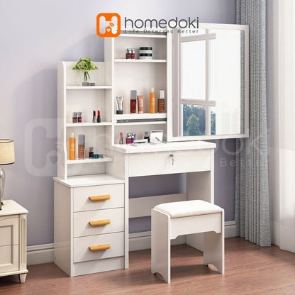 Pekanbaru Homedoki Meja Rias Led/ Meja Rias Aesthetic /Meja Rias Lampu/Meja Rias Minimalis/Meja Rias Sliding/Meja Make Up