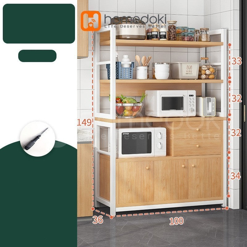 Pekanbaru Homedoki Rak/ Dapur Susun Minimalis Rak /Oven Microwave Bumbu Dapur/ Serbaguna Minimalis/ Kayu Serbaguna Rak
