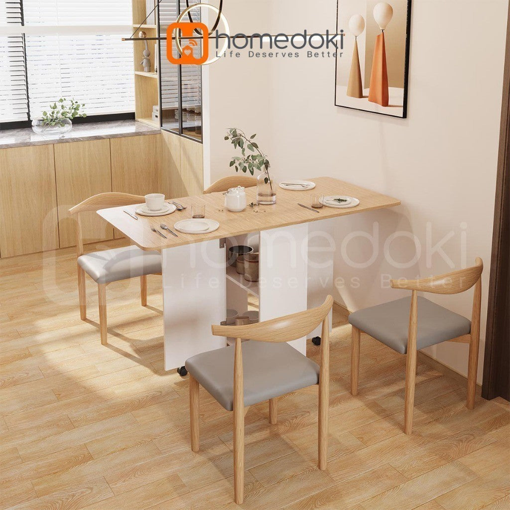 Pekanbaru Homedoki Meja Makan Lipat / Meja Makan / Meja Lipat / Meja Makan Kayu / Meja Lipat Sederhana