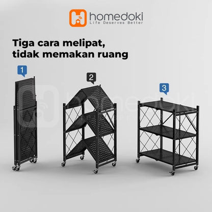 Pekanbaru Homedoki Rak Besi Lipat/Rak Sunsun Besi/Rak Besi Siku 5 Susun/Rak Besi Susun 5 Tingkat