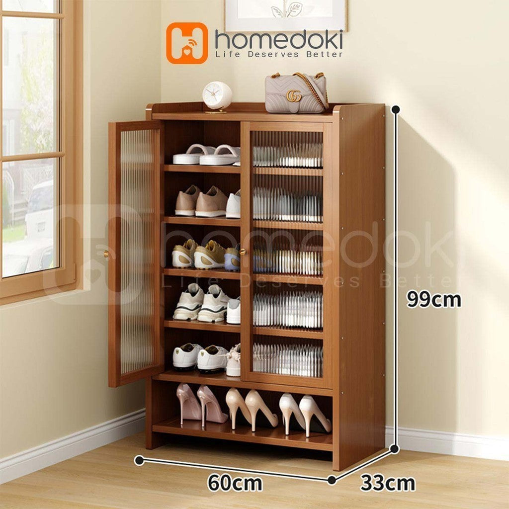 Pekanbaru Homedoki  Lemari Sepatu Serbaguna Tertutup/Lemari Sepatu Rotan/Lemari Kayu Minimalis/Lemari Sepatu Tertutup /Rak Sepatu