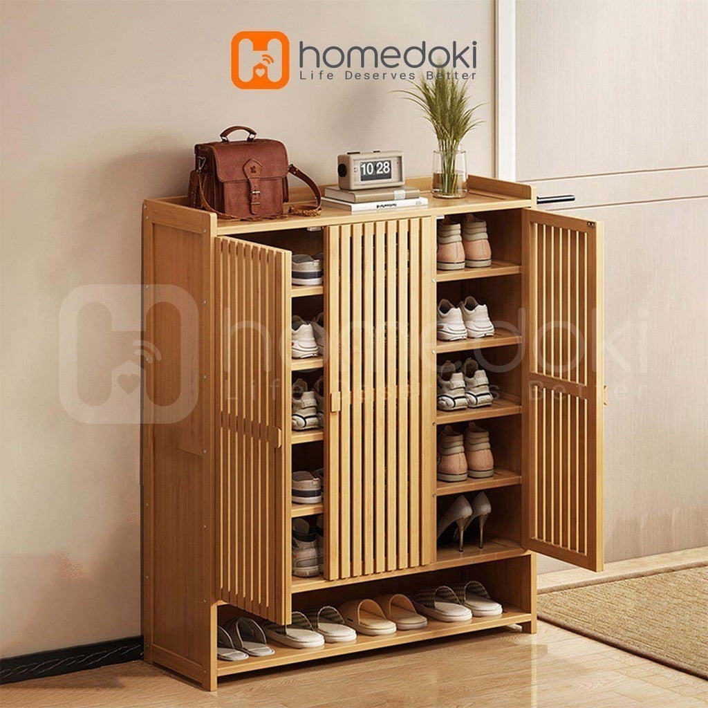 Pekanbaru Homedoki  Lemari Sepatu Serbaguna Tertutup/Lemari Sepatu Rotan/Lemari Kayu Minimalis/Lemari Sepatu Tertutup /Rak Sepatu