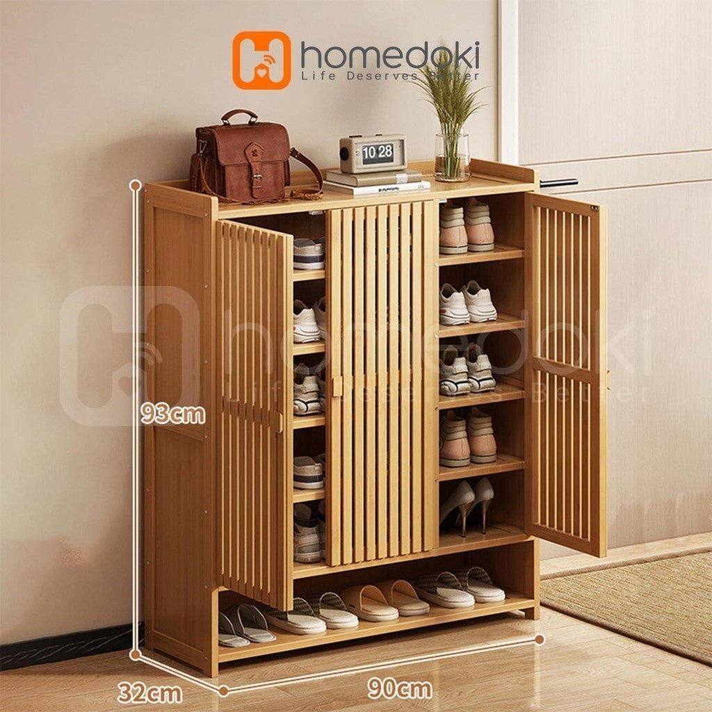 Pekanbaru Homedoki  Lemari Sepatu Serbaguna Tertutup/Lemari Sepatu Rotan/Lemari Kayu Minimalis/Lemari Sepatu Tertutup /Rak Sepatu