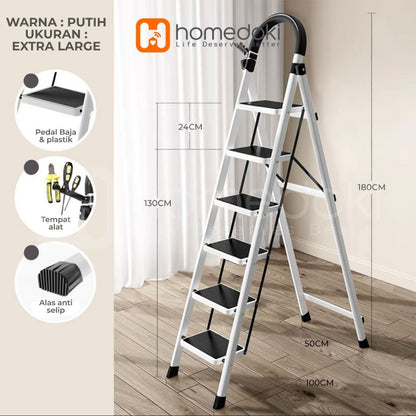 Pekanbaru Homedoki Tangga Lipat Aluminium/Tangga Besi/Tangga Lipat/Tangga 9/10/11/12 Steps