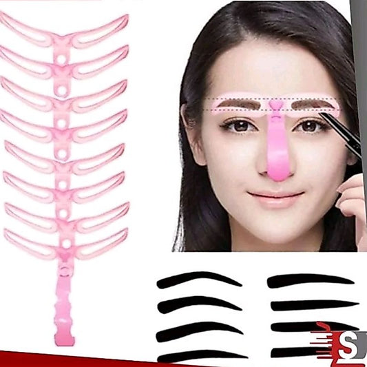 Pekanbaru Cetakan Alis 8 In 1 / Eyebrow Template Delapan Model / Alat Cetak