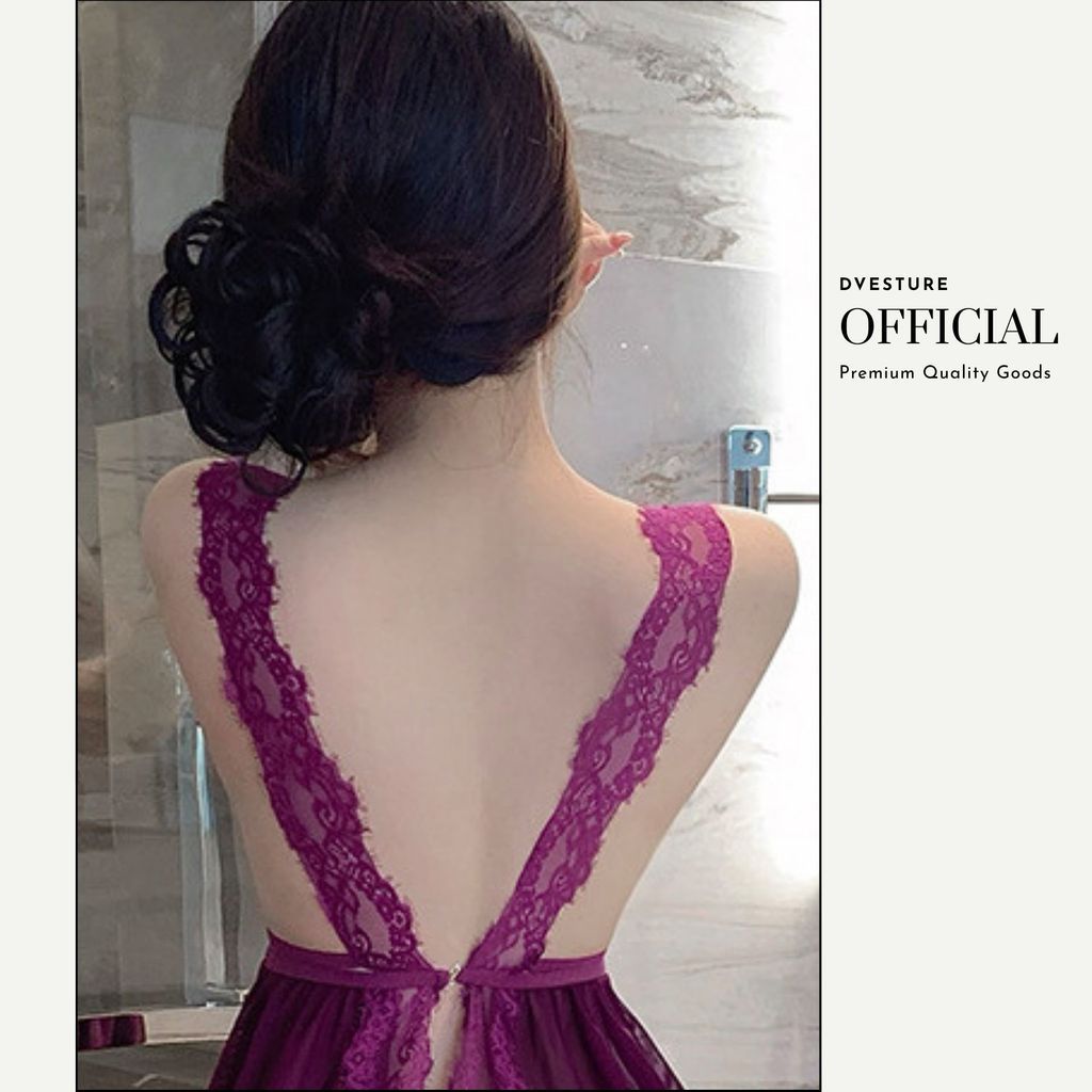 Pekanbaru Lingerie Wanita Dress Set D-06 Open V Back Suspender
