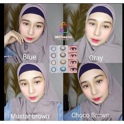 Pekanbaru Softlens Recipe Dia 14.5Mm Normal & Minus Grey Brown Blue (-0.50 S/D -6.00) Gray Ctk