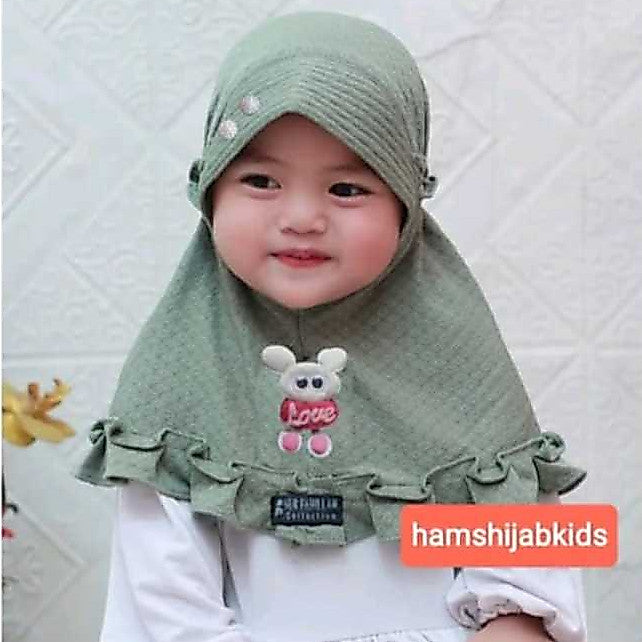 Pekanbaru hijab tali karet kerut untuk anak usia 0-3 th / jilbab anak perempuan tali kerut